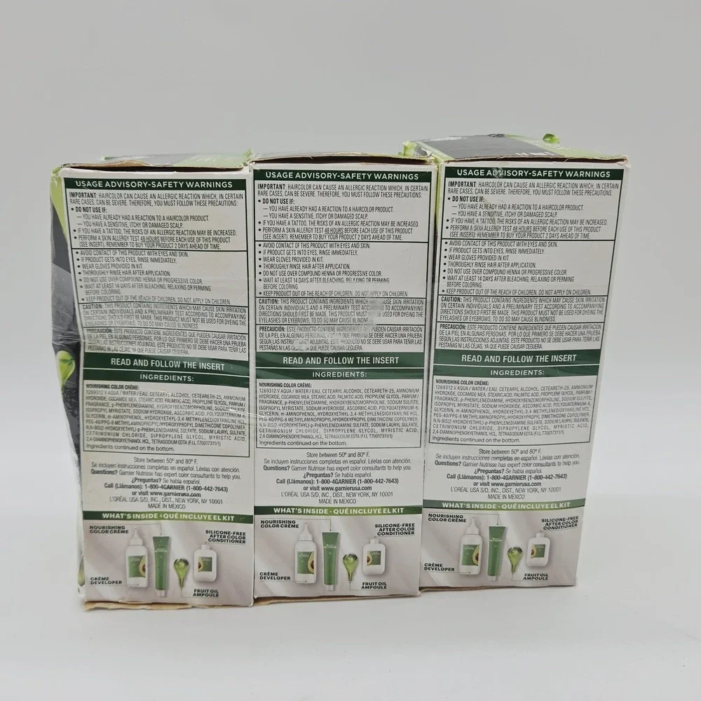 3x Garnier Nutrisse Nourishing Creme Hair Color #20 Black Tea Soft Black *READ*